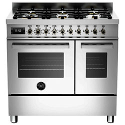 Bertazzoni Professional Series 90cm Dual Fuel Twin Range Cooker Stainless Steel